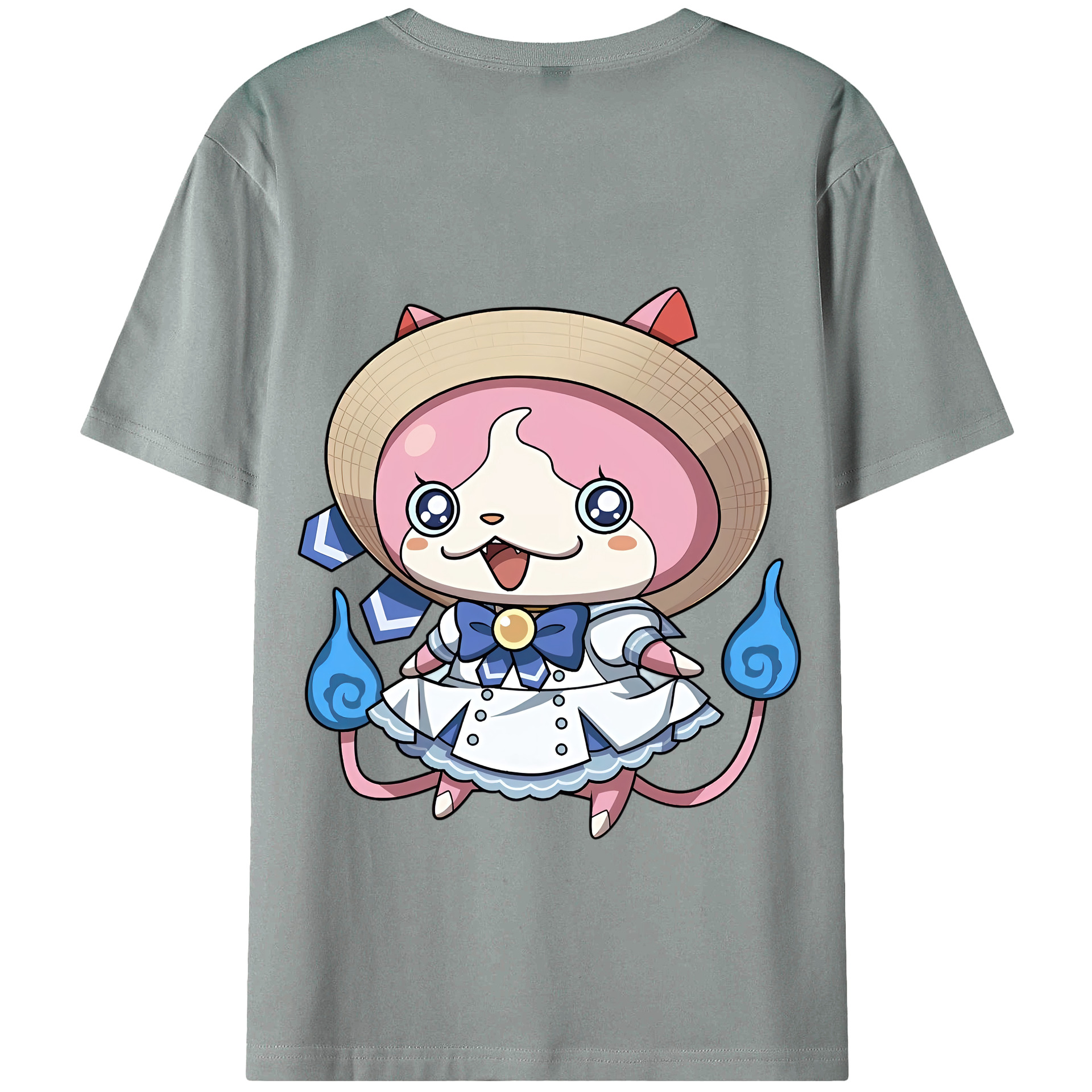 （画像用） 妖怪ウォッチ Yo-kai Watch 綿100％ メンズ半袖Tシャツ（バックプリント） 通気性